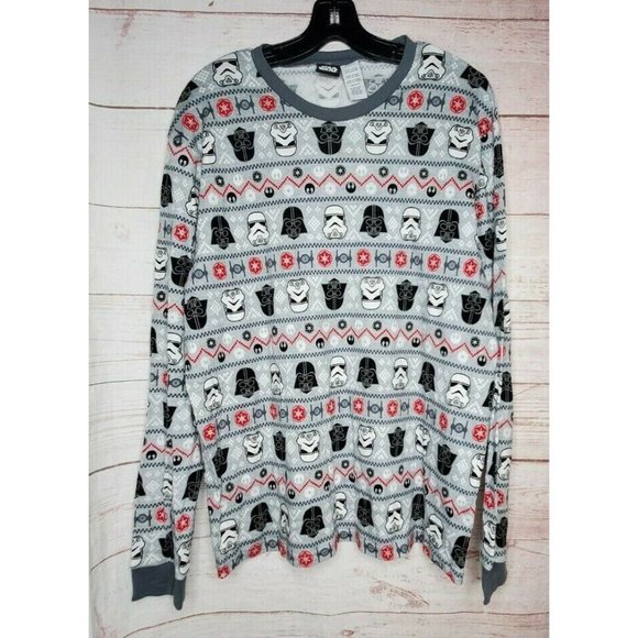 Star Wars Darth Vader Storm Trooper XL Gray Cotton Crew Neck Pajama Top - Picture 3 of 7